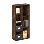Furinno LUDER Book Shelf, 5-Cube Bookshelf, Reversible Bookcase, 9.4 x 19.5 x 31.5, Easy Assembly, for Living Room, Bedroom, Home Office, White