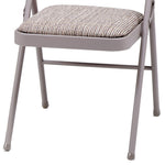 MECO 4-Pack Steel Frame Folding Dining & Event Chairs, Chicory Lace Motif Upholstery, Beige - Foldable Seating with Cushioned Seat and Padded Back for Kitchen, Parties or Game Tables