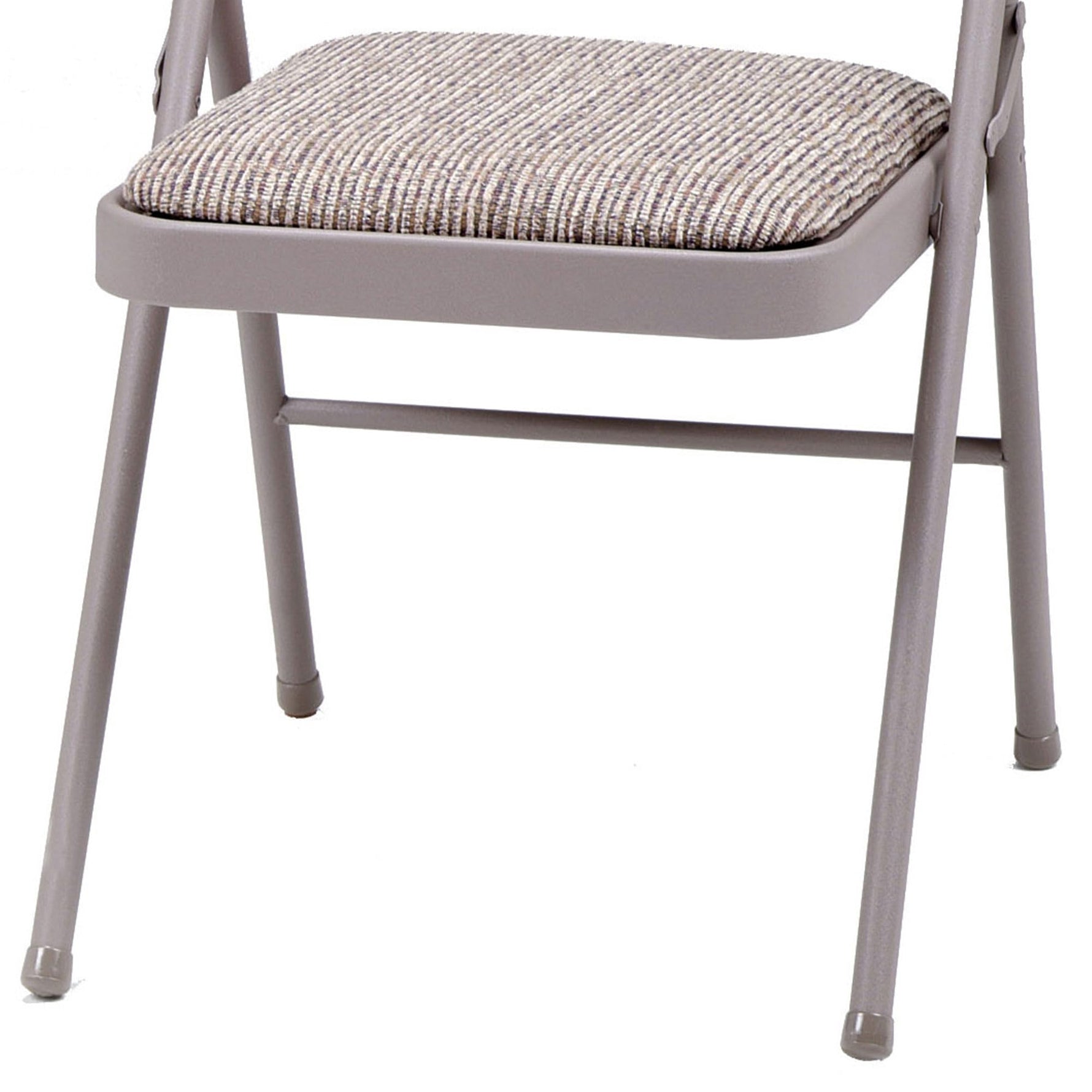 MECO 4-Pack Steel Frame Folding Dining & Event Chairs, Chicory Lace Motif Upholstery, Beige - Foldable Seating with Cushioned Seat and Padded Back for Kitchen, Parties or Game Tables