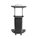 Techni Mobili Sit-to-Stand Rolling Adjustable Height Laptop Cart with Storage, Graphite, 22 x 16 x 46