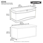 LIFETIME Outdoor Storage Deck Box, 130 Gallon, Arctic White, Lockable, UV-Protected, for Decks and Marine Docks