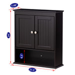 Spirich Bathroom Cabinet Wall Mounted with Doors, Wood Hanging Cabinet with Doors and Shelves Over The Toilet, Bathroom Wall Cabinet White