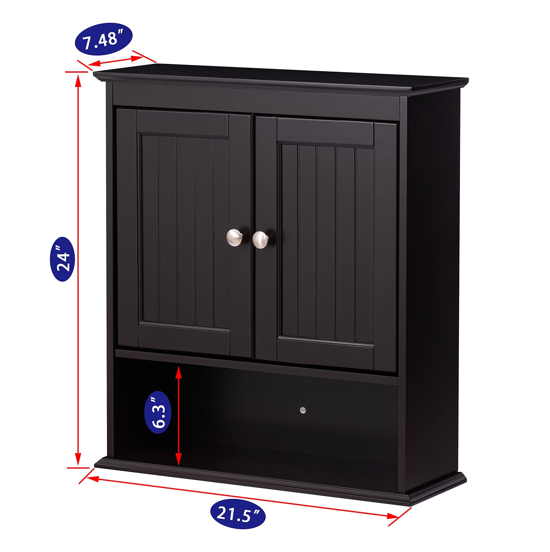 Spirich Bathroom Cabinet Wall Mounted with Doors, Wood Hanging Cabinet with Doors and Shelves Over The Toilet, Bathroom Wall Cabinet White