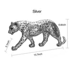 Cheetah Statue Home Decor Leopard Sculpture Resin Sitting Cheetah Figurine Desktop Table Top Ornament Decoration for Home Office-Gold Or Silver (Walking-Champagne Gold)