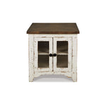 Signature Design by Ashley Wystfield Farmhouse End Table with Storage, Distressed White & Brown Finish