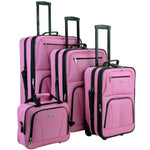 Rockland Fashion Softside 2 Piece Luggage Set, Expandable, (14" Tote/19" Upright), Purple