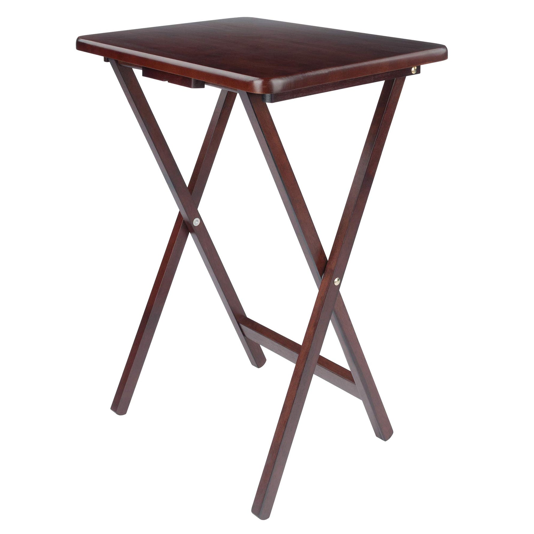 Winsome Alex Set of 2 Foldable Snack Tables, Easy to Store Small Portable Fold Up Table Set for Kitchen, Living Room TV Dining, Crafts, Puzzles, Work From Home