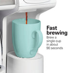 Hamilton Beach FlexBrew Trio 2-Way Coffee Maker, Compatible with K-Cup Pods or Grounds, Combo, Single Serve & Full 12 Cup Coffee Pot, White, Fast Brewing, Removeable Reservoir
