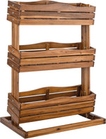 Seville Classics Acacia Wood 3-Tier Vertical Garden Planter