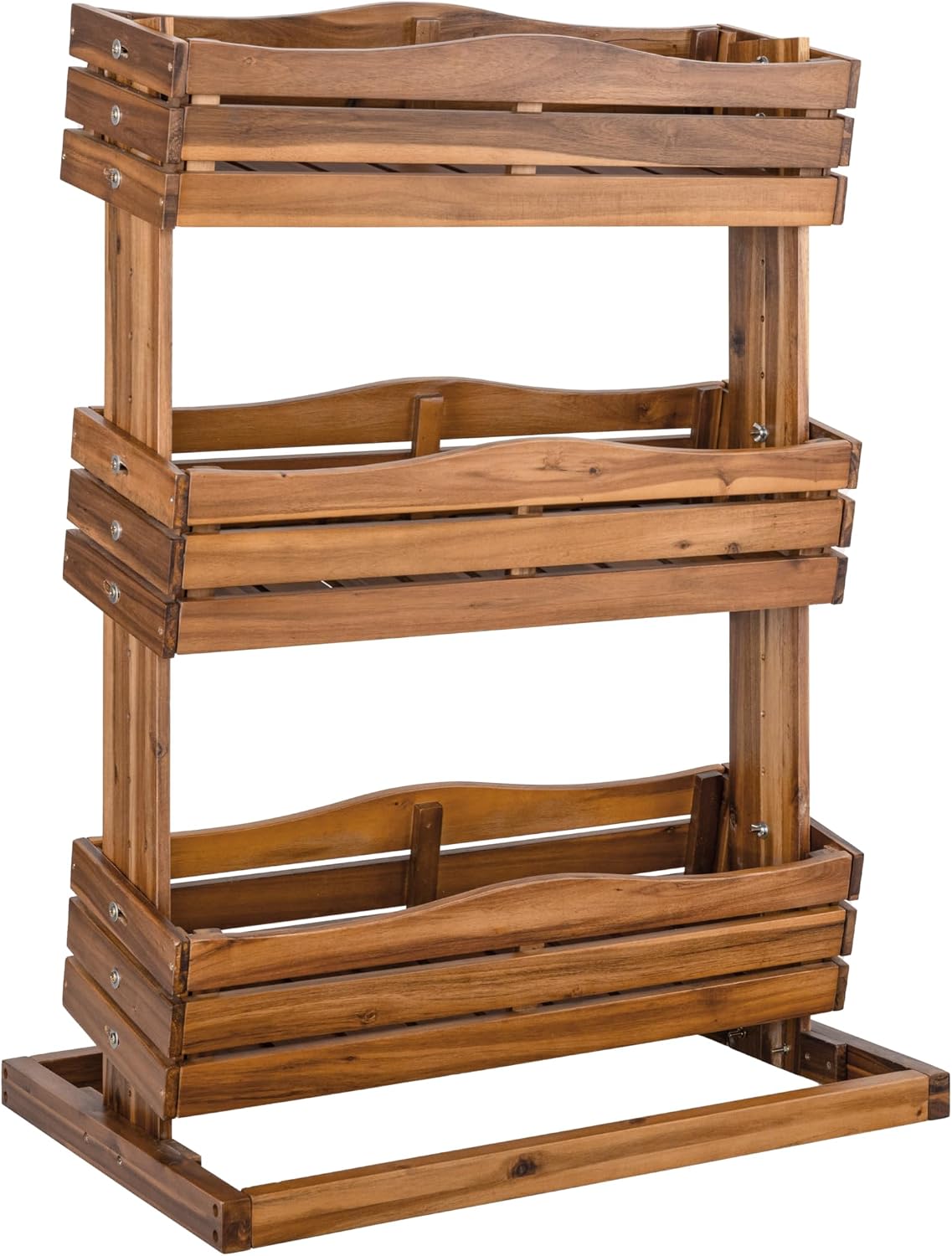 Seville Classics Acacia Wood 3-Tier Vertical Garden Planter