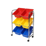 Seville Classics Rolling Utility Organizer Storage Cart , for Home Office, School, Classroom, Scrapbook, Hobby, Craft, 15 Drawer, Black