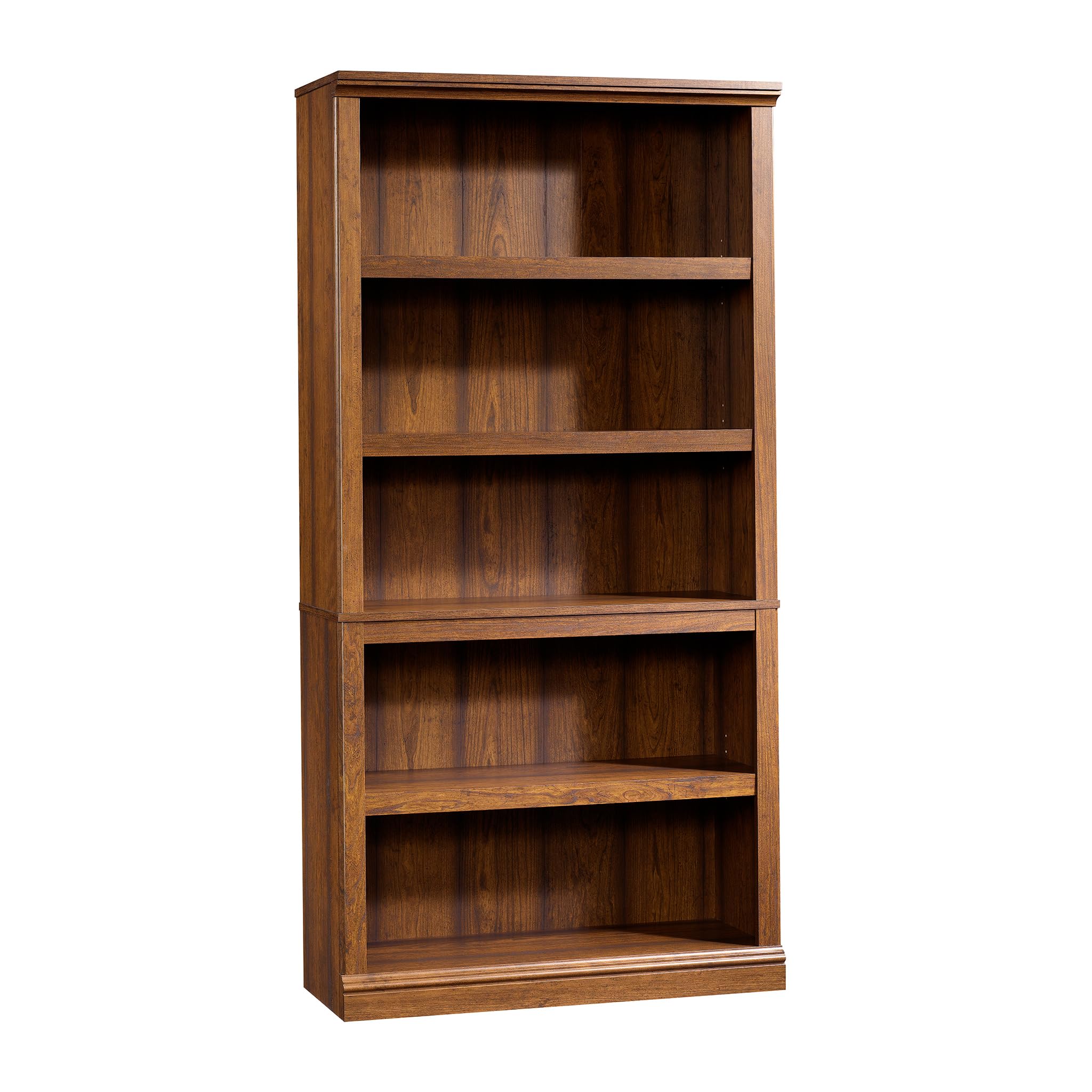 Sauder 5-Shelf Split Bookcase/ Book shelf, Oiled Oak finish