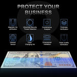LOLARAN AL1000 Money Counter Machine with Value Counting, Support Dollar and Euro, UV, MG, MT, IR, DD Counterfeit Detection, Cash Counter with LCD Display, Batch and Add, 1,000 Notes/Min
