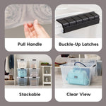 IRIS USA 6-Pack 6 Quart Storage Bins with Lids | Transparent design makes contents easy to find. Ideal for shoes, photos, documents, and small essentials. Nestable design