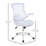 Flash Furniture Kelista Mid-Back Swivel Office Chair with Adjustable Seat Height, Ergonomic Mesh Desk Chair with Flip-Up Armrests, Black