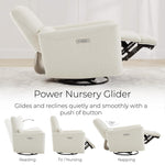 CHITA Power Recliner Chair Swivel Glider, FSC Certified Upholstered Living Room Nursery Reclining Sofa Chair with Lumbar Support, Linen