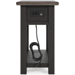 Signature Design by Ashley Bolanburg Chairside End Table With Charging Station, Two-Tone Wood Accent Table With Drawer Storage, Plank Top Design for Living Room or Bedroom, Antique White