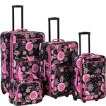 Rockland Fashion Softside 2 Piece Luggage Set, Expandable, (14" Tote/19" Upright), Purple