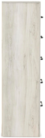 Signature Design by Ashley Cayboni Vintage 5 Drawer Wide Chest with Safety Stop for Bedroom, White