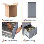NuSparc 2 Drawer Locking Filing Cabinet | Pre-Assembled Steel Construction | Space-Saving Design is Perfect for Home and Small Office | Letter-Size | Assembled in North America