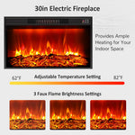 Naice 72" Electric Fireplace with Mantel and Cabinets, Fireplace TV Stand for Living Room Bedroom, Stacked Stone Surround and Remote Control 3D Realistic Flame, Black