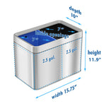 ITouchless 5.3 Gallon / 20L Slim Dual Compartment Open Top Trash Can and Recycle Bin – Rectangular Stainless Steel Wastebasket for Kitchen, Home, Office, Cubicle, Breakroom, Garage