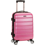 Rockland Melbourne Hardside Expandable Spinner Wheel Luggage, Checked Large 28", Black