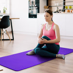 Fitvids 1/2-Inch Thick High Density Foam Exercise Yoga Mat with Carrying Strap, For Cushioning The Body Against Hard Floors, Purple