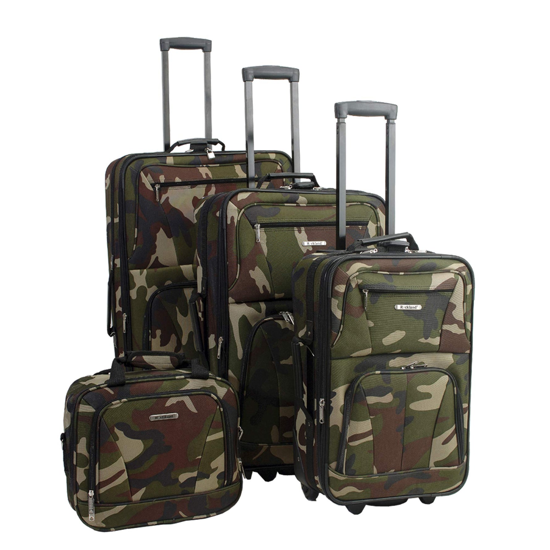 Rockland Fashion Softside 2 Piece Luggage Set, Expandable, (14" Tote/19" Upright), Purple