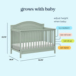 Davinci Charlie 4-in-1 Convertible Crib - GREENGUARD Gold Certified - Converts from Baby Crib to Toddler Bed, Daybed, and Full-Size Bed Effortlessly - 4 Adjustable Heights - Wooden White Baby Bed