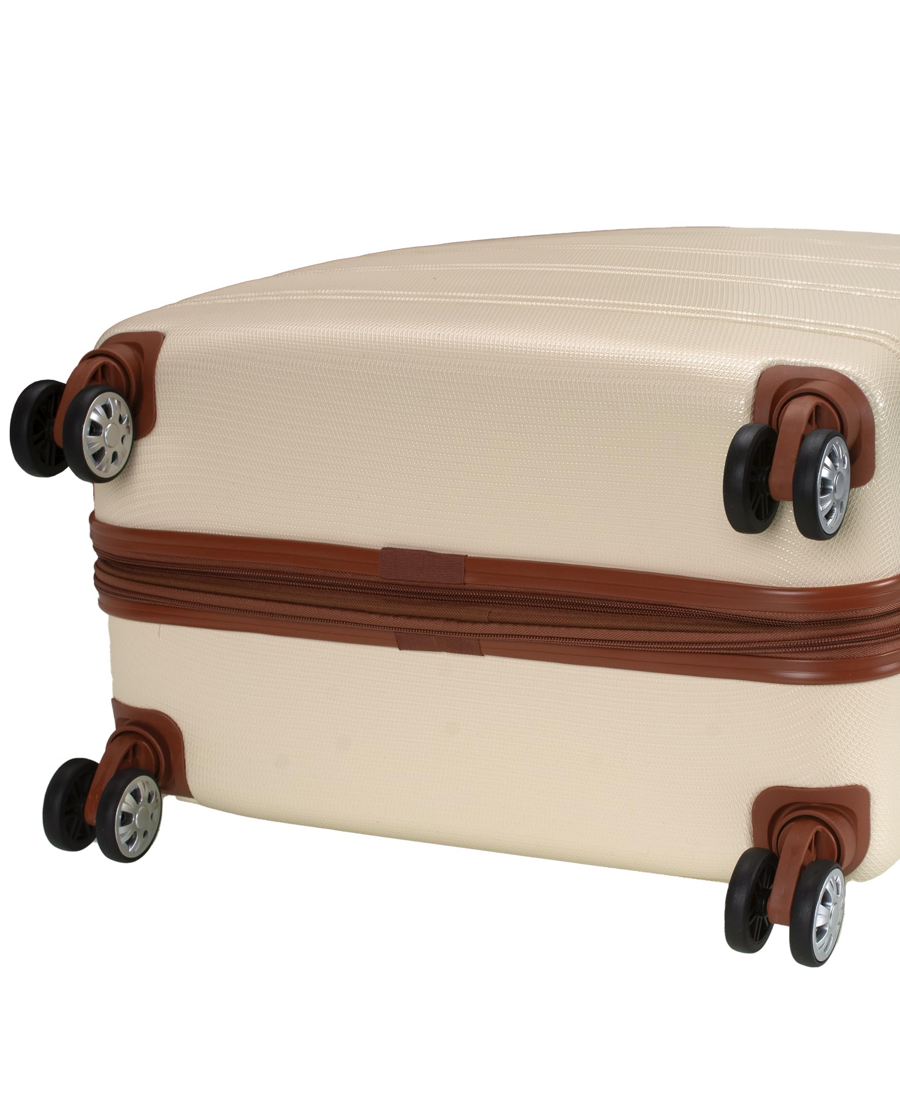 Rockland Melbourne Hardside Expandable Spinner Wheel Luggage, Checked Large 28", Black