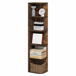 Furinno LUDER Book Shelf, 5-Cube Bookshelf, Reversible Bookcase, 9.4 x 19.5 x 31.5, Easy Assembly, for Living Room, Bedroom, Home Office, White