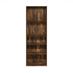 Furinno Jaya Book Shelf, 5-Tier Bookshelf, Bookcase with Adjustable Shelves, 9.5 x 24.5 x 71.2, for Organization and Storage, for Living Room, Bedroom, Home Office, Blackwood