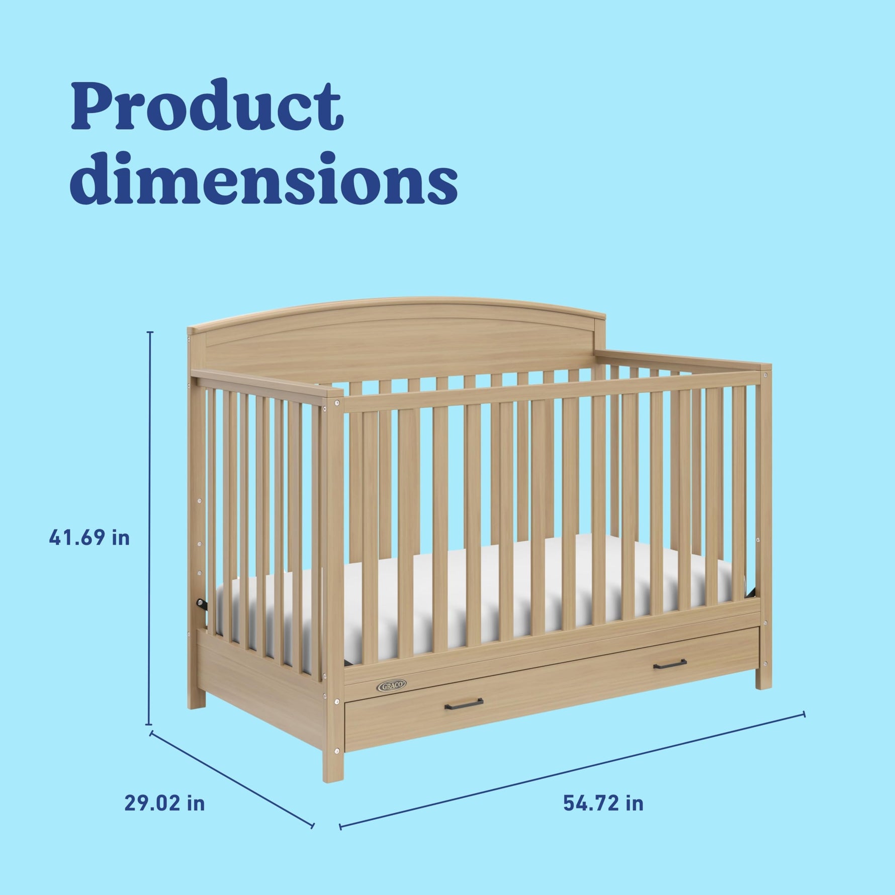 Graco Benton 5-in-1 Convertible Crib – GREENGUARD Gold Certified, Converts from Baby Crib to Toddler Bed, Daybed and Full-Size Bed, Fits Standard Full-Size Crib Mattress (White)