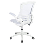 Flash Furniture Kelista Mid-Back Swivel Office Chair with Adjustable Seat Height, Ergonomic Mesh Desk Chair with Flip-Up Armrests, Black