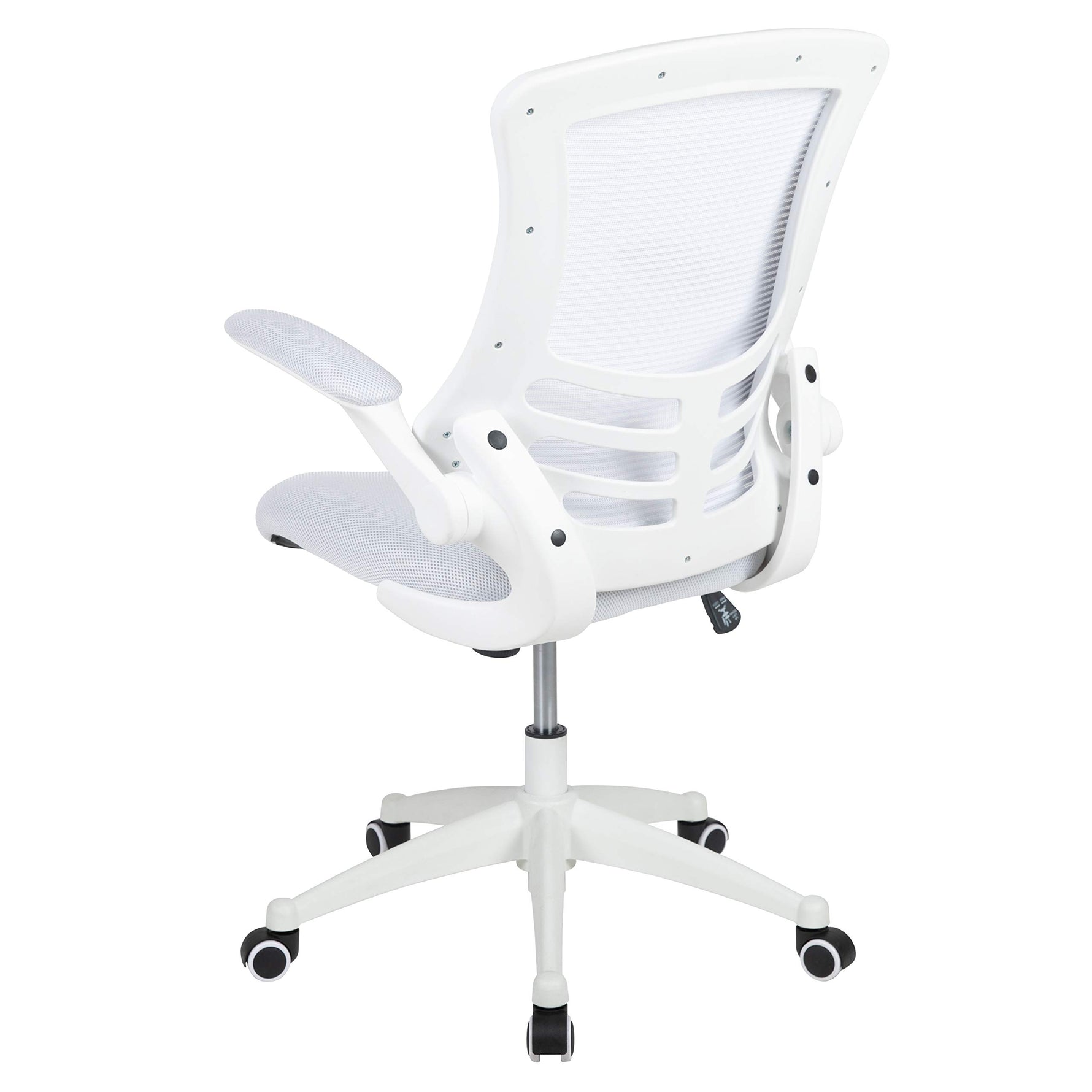 Flash Furniture Kelista Mid-Back Swivel Office Chair with Adjustable Seat Height, Ergonomic Mesh Desk Chair with Flip-Up Armrests, Black