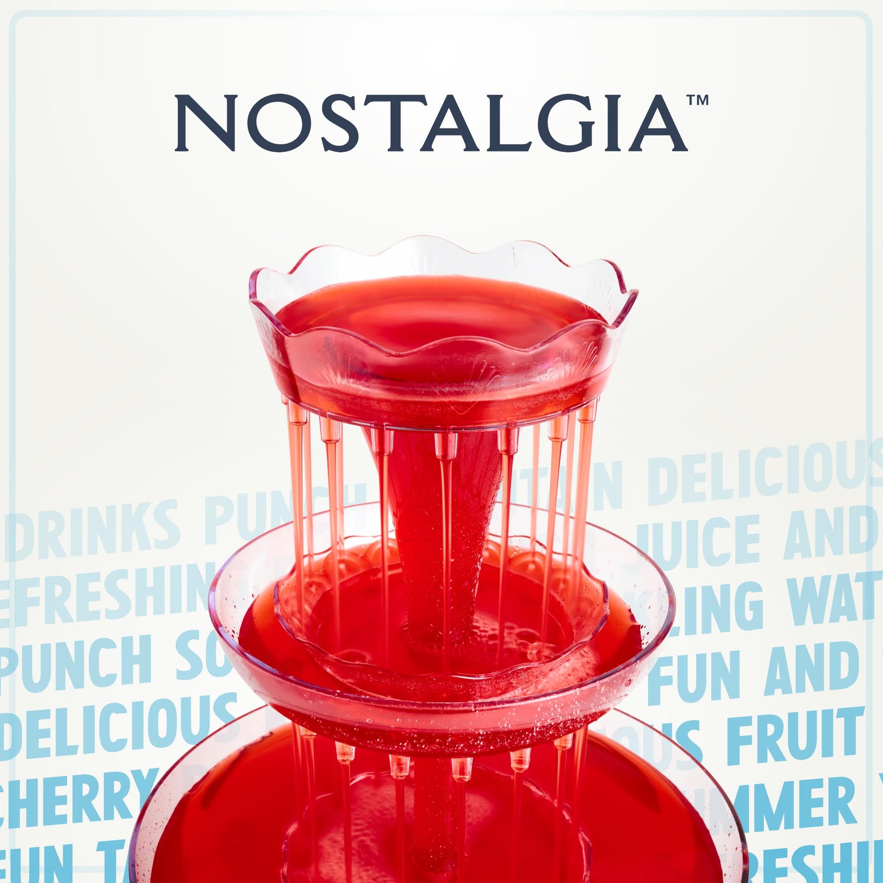 Nostalgia LPF230 3-Tier Lighted Party Fountain, Holds 1.5 Gallons, LED Lighted Base, Includes 8 Reusable Cups