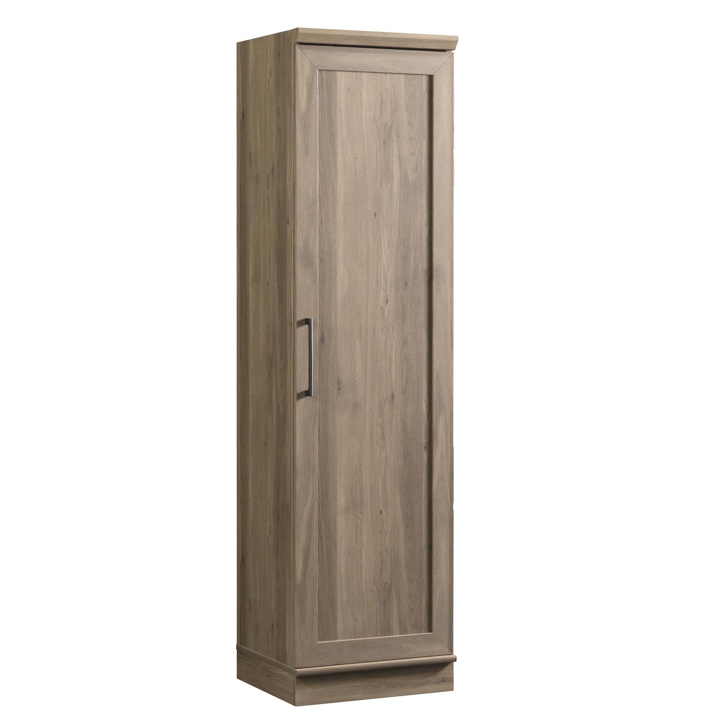Sauder HomePlus Narrow Pantry Storage Cabinet Slim Single Door with Adjustable Shelves, Kitchen Storage Cabinet, in Soft White