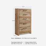 Signature Design by Ashley Cayboni Vintage 5 Drawer Wide Chest with Safety Stop for Bedroom, White