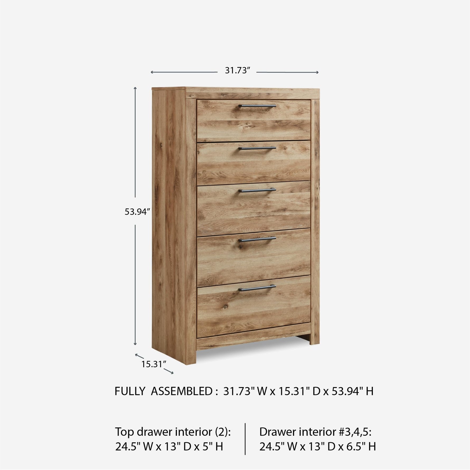 Signature Design by Ashley Cayboni Vintage 5 Drawer Wide Chest with Safety Stop for Bedroom, White