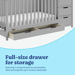 Graco Hadley 5-in-1 Convertible Crib with Drawer – GREENGUARD Gold Certified, Fits Standard Crib Mattress, Converts to Toddler Bed, Daybed and Full Bed, 4 Adjustable Mattress Heights (White)