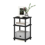 Furinno JUST Side Table, 3-Tier End Table, Open Shelves Night Stand, Bedside Table, Toolless Assembly, for Living Room, Bedroom, Bathroom, Columbia Walnut