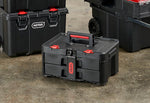 Keter Stack-n-Roll 3-Piece Rolling Tool Storage System – Includes Dolly, Tool Box & Deep Power Tool Case | Modular Mobile Tool Organizer | Stackable Design for Garage, Jobsite & Workshop