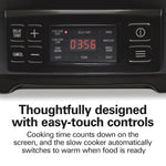 Hamilton Beach 6 Quart 9-in-1 Programmable Slow Cooker with Sear, Browning, Rice, Steam, Sauté, Roast Delay Start & Keep Warm Functions, Nonstick PFAS-Free Dishwasher Safe Crock, Black (33604)