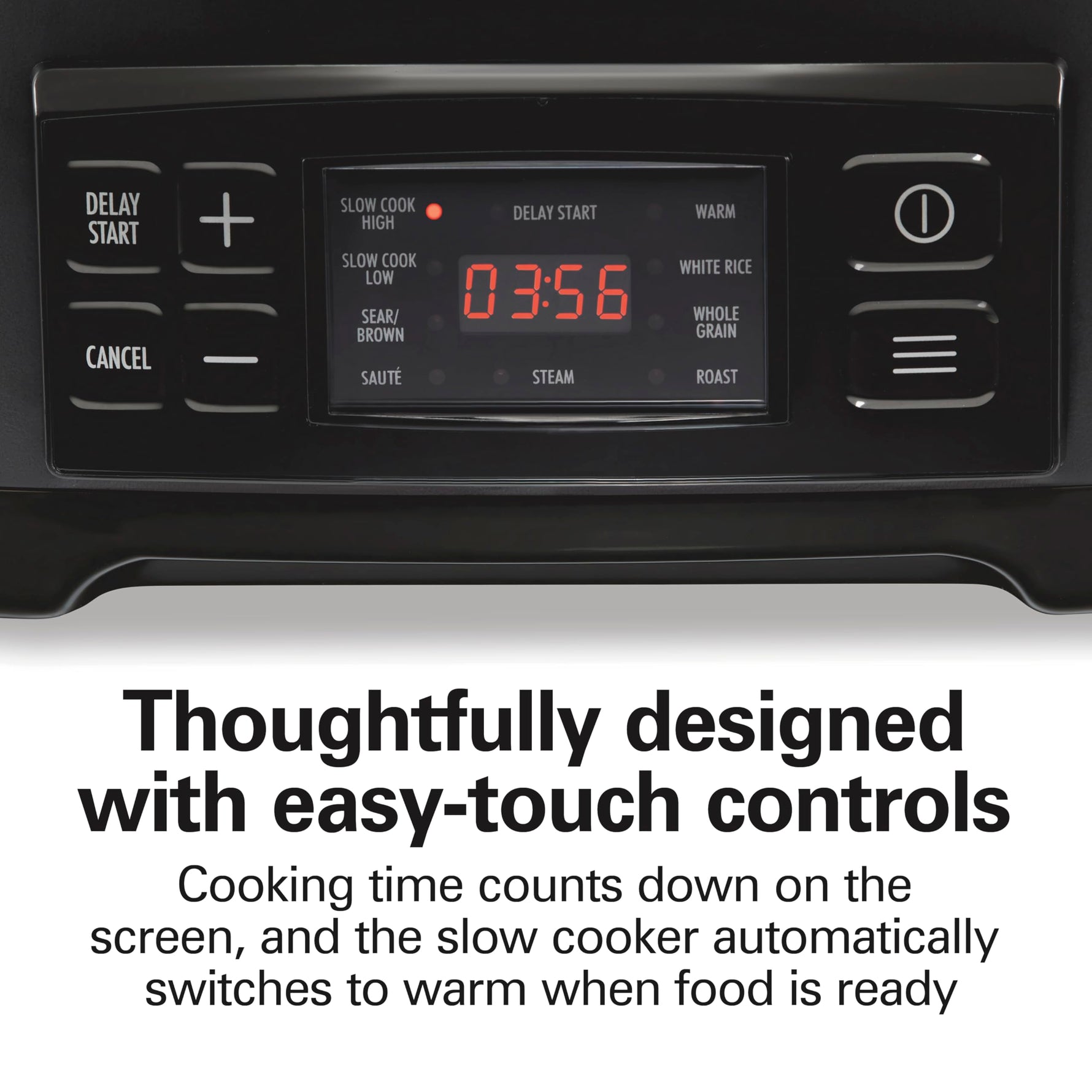 Hamilton Beach 6 Quart 9-in-1 Programmable Slow Cooker with Sear, Browning, Rice, Steam, Sauté, Roast Delay Start & Keep Warm Functions, Nonstick PFAS-Free Dishwasher Safe Crock, Black (33604)