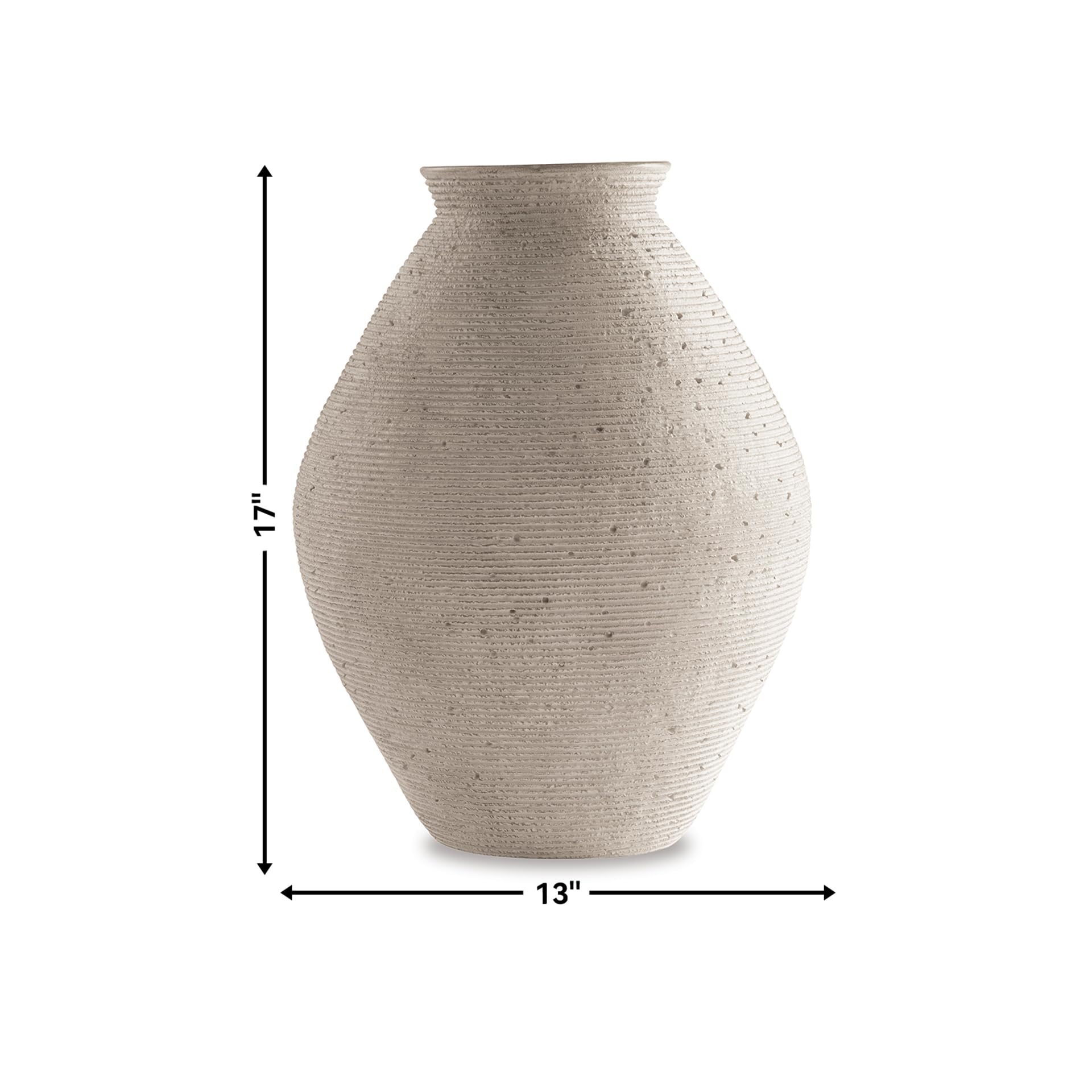 Signature Design by Ashley Hannela 17" Modern Distressed Polyresin Vase, Antique Tan