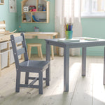 Flash Furniture Kyndl Kids Solid Hardwood Table and Chair Set for Playroom, Bedroom, Kitchen - 3 Piece Set - Natural
