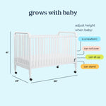 daVinci Jenny Lind 3-in-1 Baby Crib Convertible to Toddler Bed, Daybed - Easy to Assemble - GREENGUARD Gold Certified - 4 Adjustable Mattress Heights, Conversion Kit Sold Separately - White