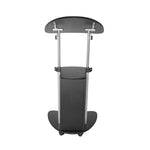 Techni Mobili Sit-to-Stand Rolling Adjustable Height Laptop Cart with Storage, Graphite, 22 x 16 x 46