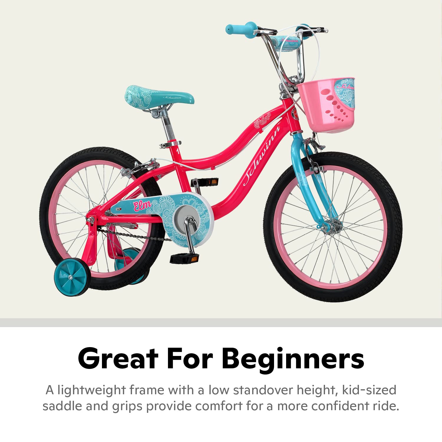 Schwinn Koen Bike, 16 Inch Bike for Kids Ages 3-7, SmartStart Ergonomic Design for Kids, Adjustable Seat Grows with your Child, Rear Coaster Brake and Front Caliper Brake, Training Bicycle